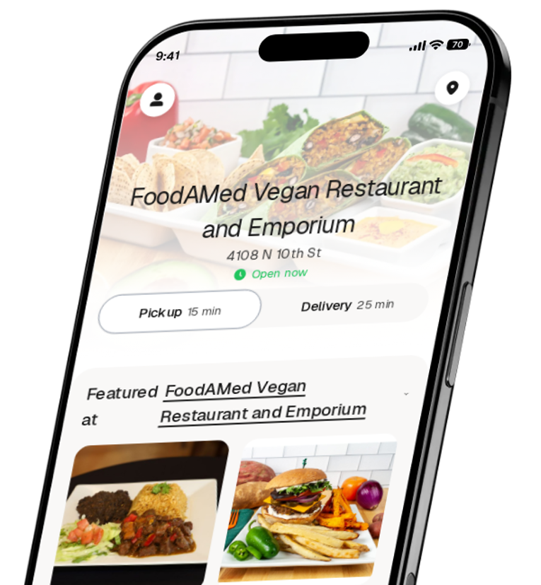 FoodAMed Vegan Restaurant and Emporium app preview